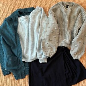 Abercrombie skirt and Hollister sweatshirt